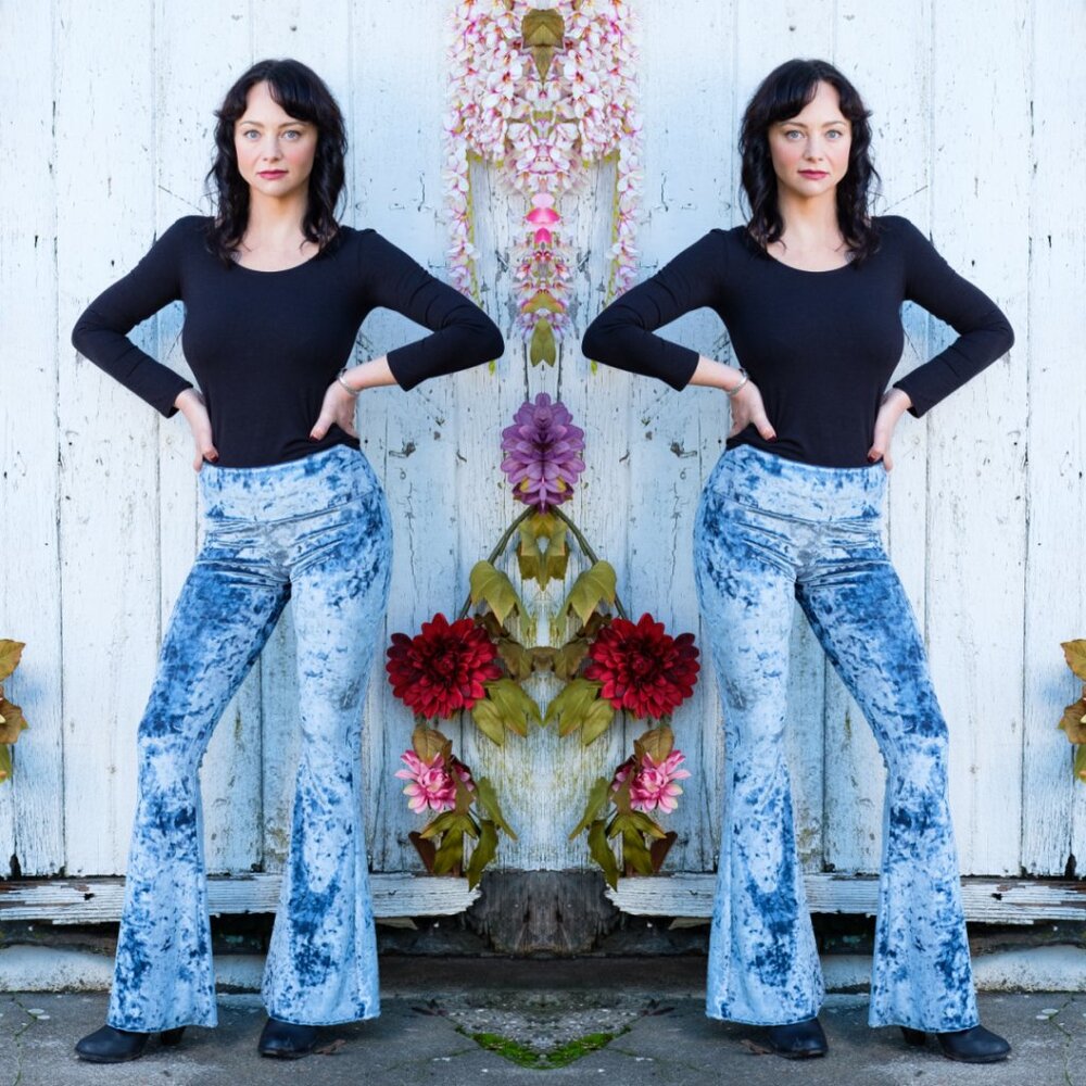 Silver Velvet Bell Bottoms - Warrior Within Designs